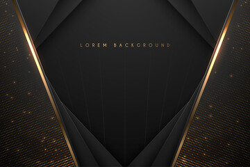 Abstract black and gold luxury background
