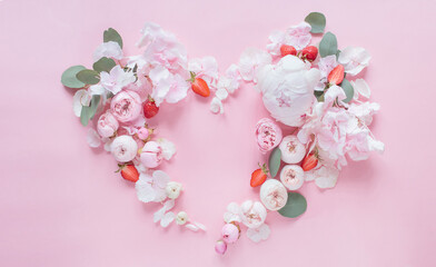 Flowers heart composition.