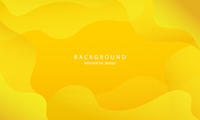Abstract background yellow with fluid shapes modern concept. Dynamical colored composition forms and waves. Template for design website landing page, social media, banner, leaflet, cover, poster