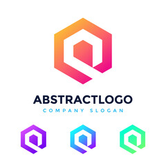 Initials Q letter Logo Colorful Design. Creative Q Alphabet Monogram with Polygon Shape.