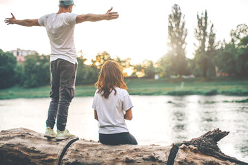 Couple in love. Life. Sensual. Man and woman nature. Vacation. 