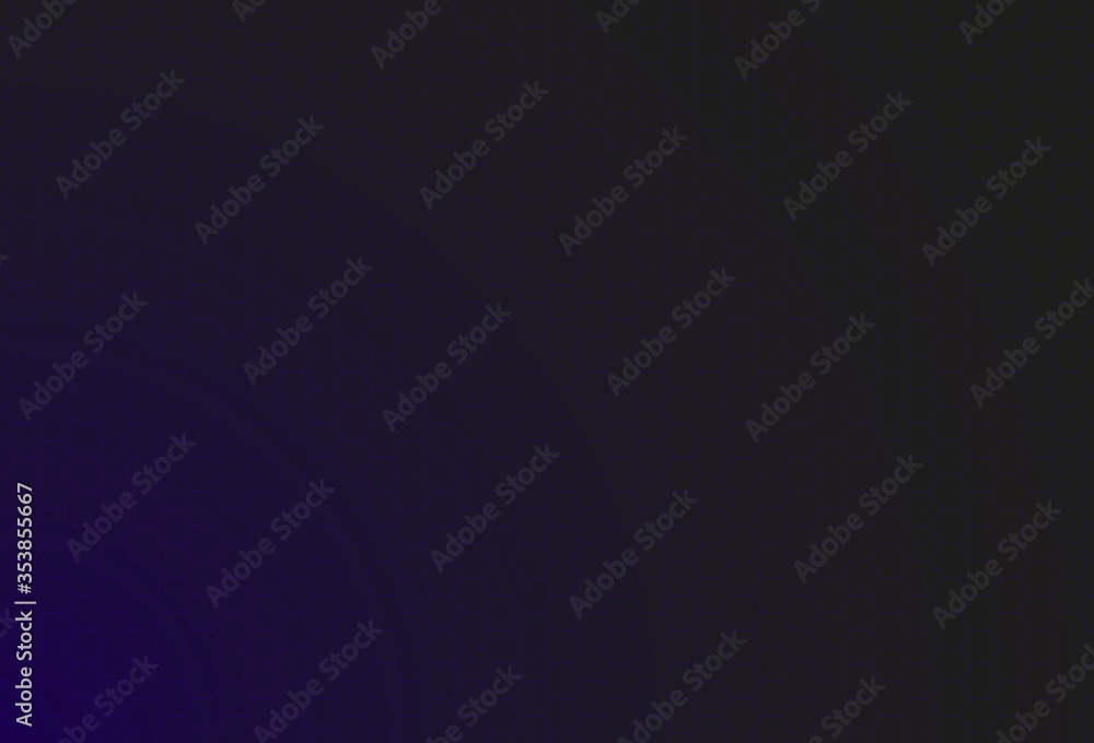 Aufkleber hud dark purple background with thin hexagon grid and dots. design for science theme, artifical inte