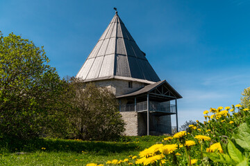 Ancient historical old Ladoga fortress in the village of Staraya Ladoga, Volkhovsky district.