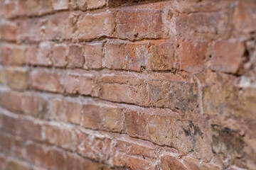 Close-up of an old brick wall.