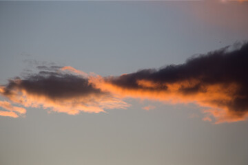 Beautiful magnificent clouds at sunset in the sky