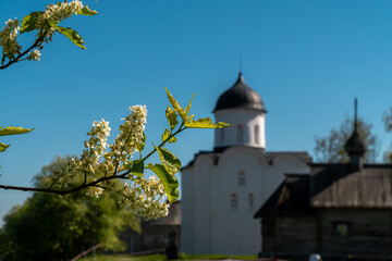 Fototapeta na wymiar Ancient historical old Ladoga fortress in the village of Staraya Ladoga, Volkhovsky district.
