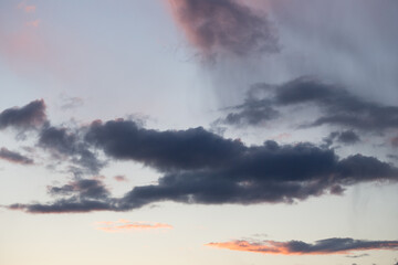 Beautiful magnificent clouds at sunset in the sky