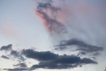 Fototapeta na wymiar Beautiful magnificent clouds at sunset in the sky