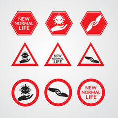 set of new normal sign vector illustration