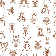 Insects seamless pattern