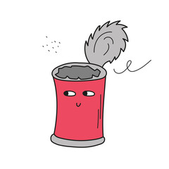 Funny tin can.Metal waste.Old empty can for sorting