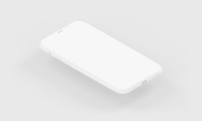 White Plastic Smartphone in Clay Material 