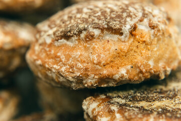 close up of a lot of gingerbread