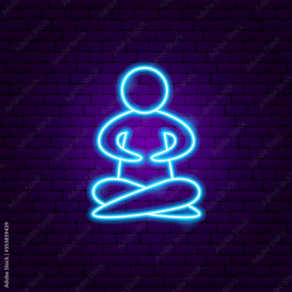 Canvas Prints yoga asana neon sign