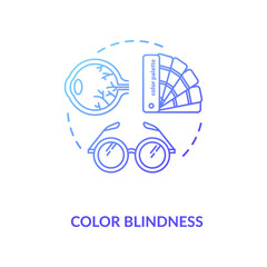 Color blindness concept icon. Common mens problem, genetic eye condition idea thin line illustration. Color vision deficiency diagnosis. Vector isolated outline RGB color drawing