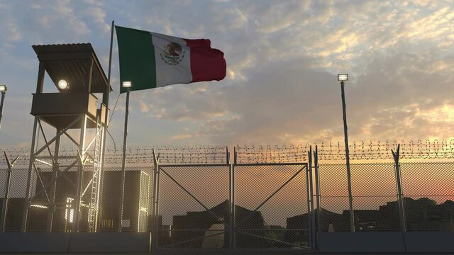 Flag of Mexico at military base 3d
