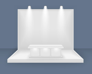 White exhibition stand
