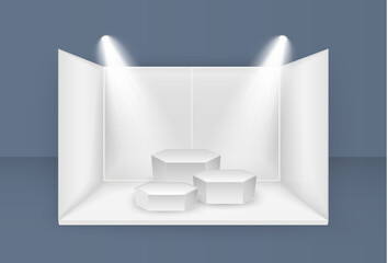 White exhibition stand