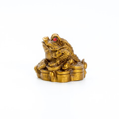 Golden statues ornaments on a white background