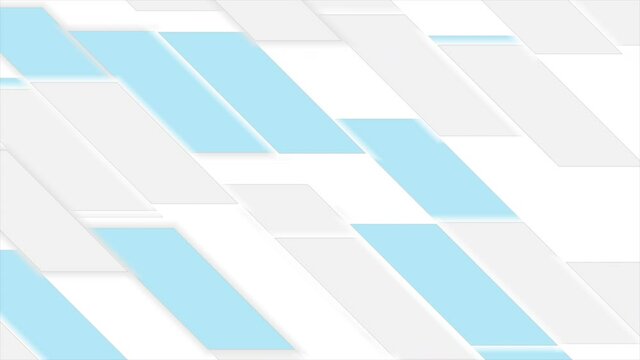 Abstract grey and blue geometric tiles tech motion background. Seamless loop. Video animation Ultra HD 4K 3840x2160