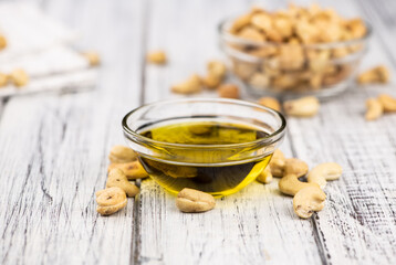 Cashew Oil (close up; selective focus)