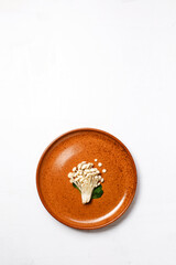 Enoki, Enokitake, Flammulina velutipes, edible mushroom popular in Japanese cuisine