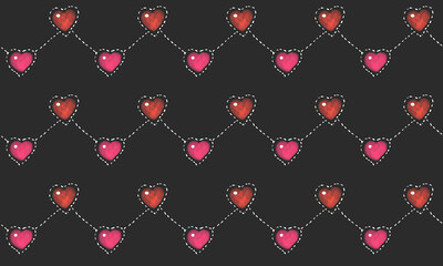 hand drawn seamless background with hearts
