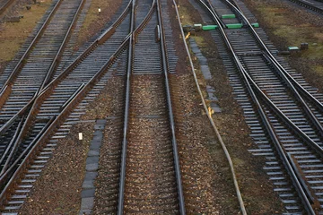 Deurstickers Crossing the railroad tracks © sociopat_empat