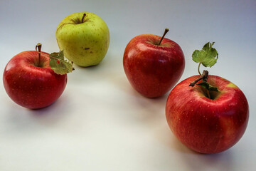 red apples on a white background