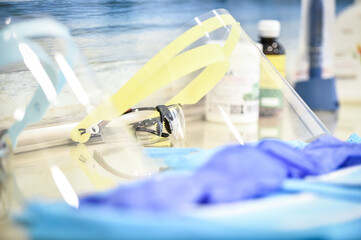 Sterilized medical equipment inside a dental clinic during the corona virus pandemic  