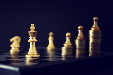 Image of chess game. Business, competition, strategy, leadership and success concept