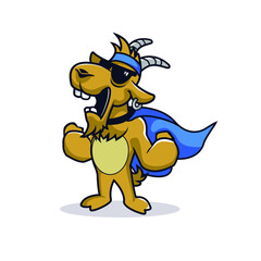 Super goat brown wearing sunglass