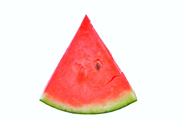 Sliced ripe watermelon on white background, closeup of some pieces of refreshing watermelon, Red texture of sweet watermelon