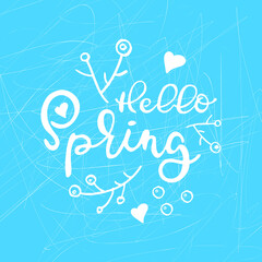 Hello Seasons. Handwritten vector lettering.