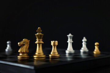 Image of chess game. Business, competition, strategy, leadership and success concept