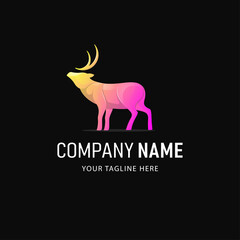 Colorful Deer Logo Design. Gradient Style Animal logo