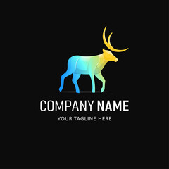 Colorful Deer Logo Design. Gradient Style Animal logo