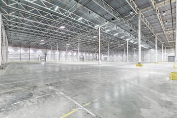 Interior of empty warehouse or garage