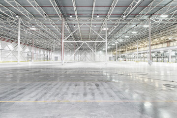 Interior of empty warehouse or garage