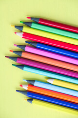 Colored pencils close-up on a white background. Back to school concept. 