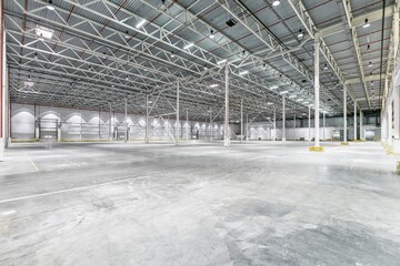 Interior of empty warehouse or garage