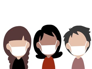 People wearing medical mask to avoid covid 19 coronavirus infection