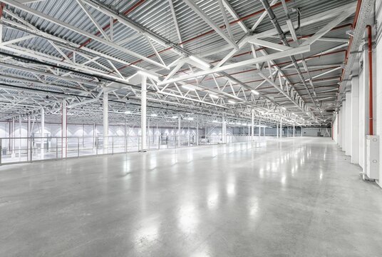 Interior of empty warehouse or garage