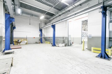Interior of empty warehouse or garage