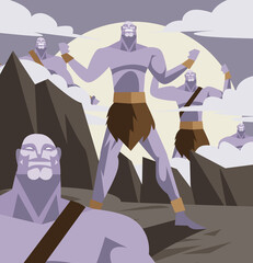 titanomachy war of greek gods versus giant titans