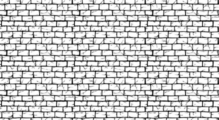 Brick White Wall seamless pattern, old rectangle bricks for poster on house facade decoration, exterior, rough vintage interior of room, tool shop, DIY store, garden center or graffiti art. Vector art