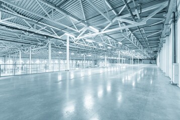 Interior of empty warehouse or garage