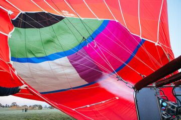 Hot Air Balloon Inflating in Australia