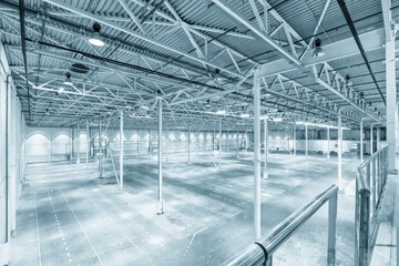 Interior of empty warehouse or garage
