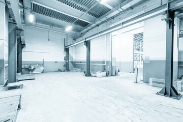 Interior of empty warehouse or garage